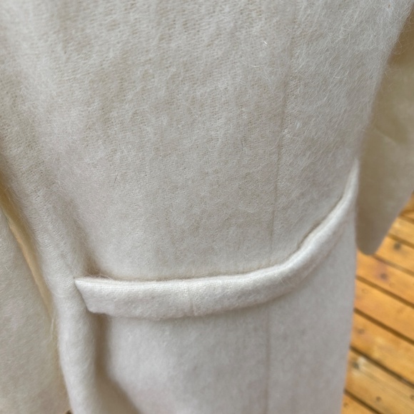 Vintage White Coat Mohair Midi Length Double Breasted by Emily Wetherby - Picture 8 of 12